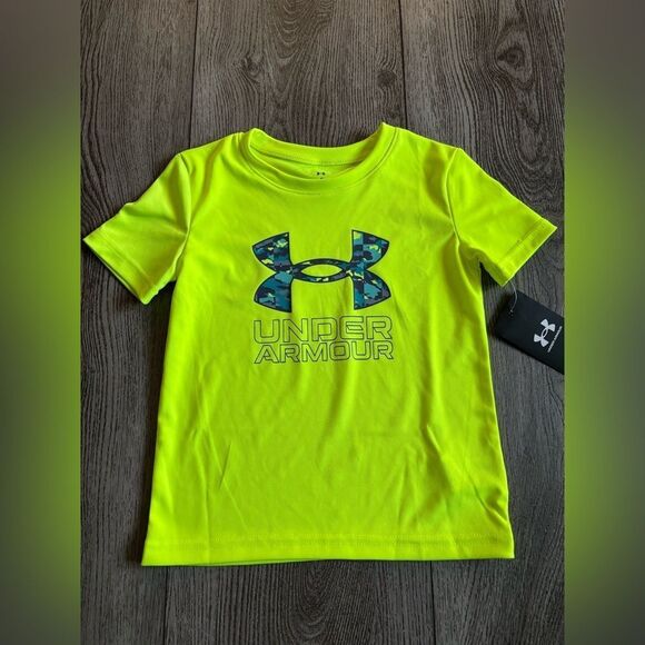 Under Armour Kids Neon Green T-Shirt - Picture 1 of 4